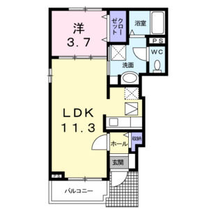 1LDK 間取り図