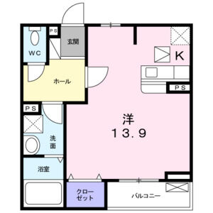 1K 間取り図