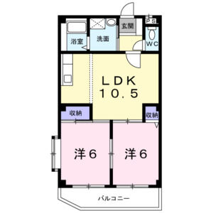 2LDK 間取り図