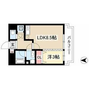 1LDK 間取り図