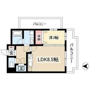 1LDK 間取り図