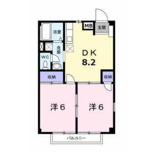 2DK 間取り図