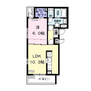1LDK 間取り図