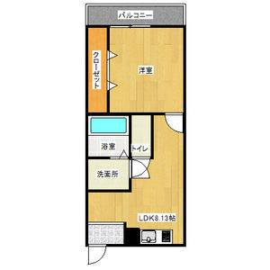 1DK 間取り図