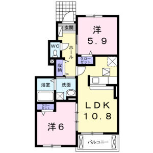 2LDK 間取り図