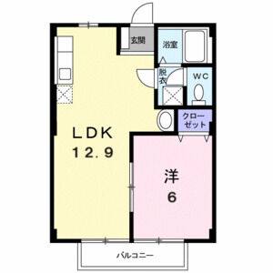 1LDK 間取り図