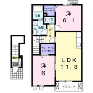 2LDK 間取り図