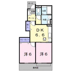 2DK 間取り図