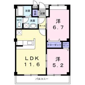 2LDK 間取り図