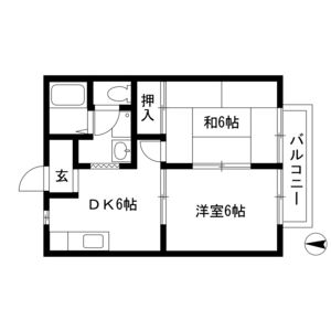 2DK 間取り図