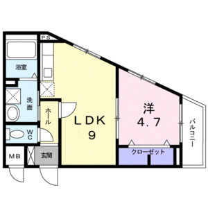 1LDK 間取り図