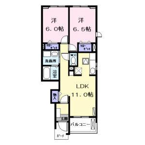 2LDK 間取り図