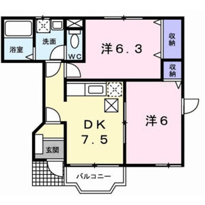 2DK 間取り図