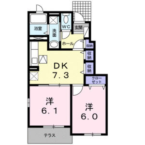 2DK 間取り図