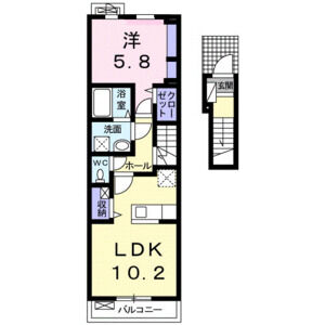 1LDK 間取り図
