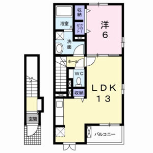 1LDK 間取り図