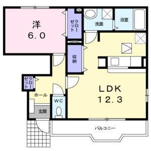 1LDK 間取り図
