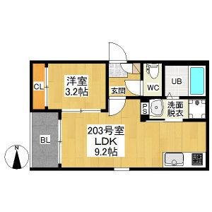1LDK 間取り図
