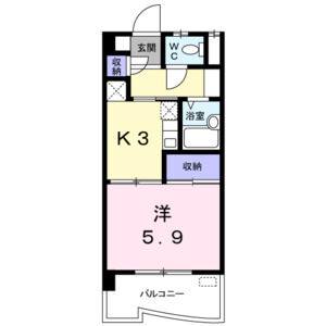 1K 間取り図