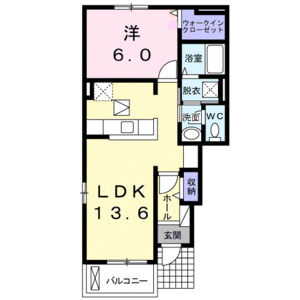 1LDK 間取り図
