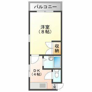 1DK 間取り図