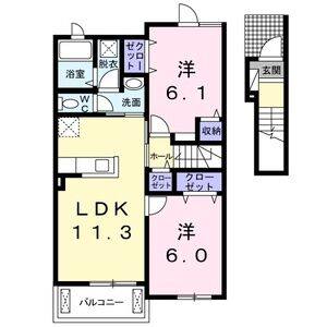 2LDK 間取り図