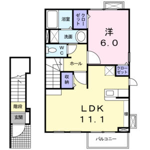 1LDK 間取り図