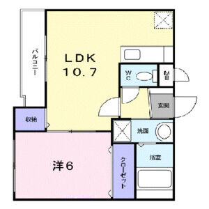 1LDK 間取り図