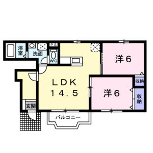 2LDK 間取り図