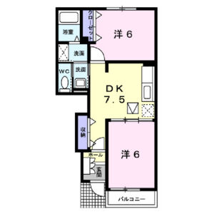 2DK 間取り図