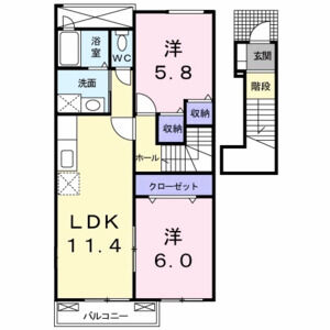 2LDK 間取り図