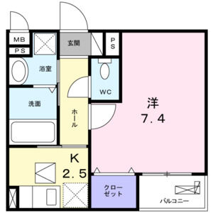 1K 間取り図