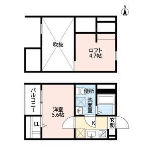 1K 間取り図