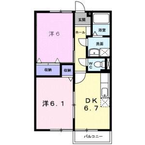 2DK 間取り図
