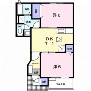 2DK 間取り図