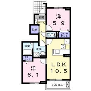 2LDK 間取り図