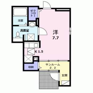 1K 間取り図