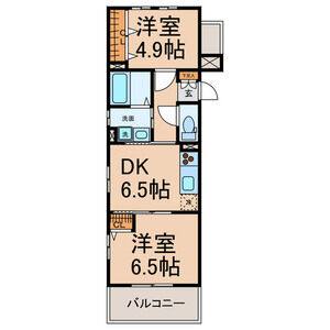 2DK 間取り図