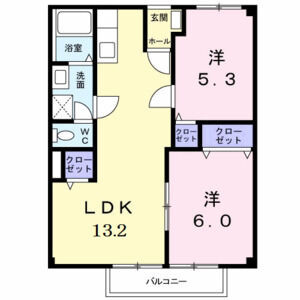 2LDK 間取り図