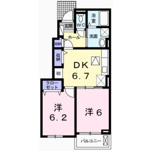 2DK 間取り図
