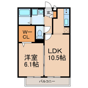 1LDK 間取り図