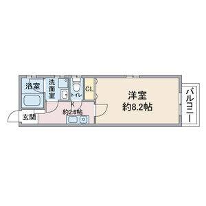 1K 間取り図