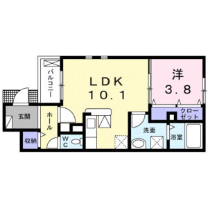 1LDK 間取り図