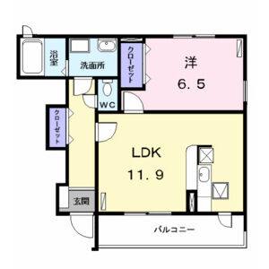 1LDK 間取り図