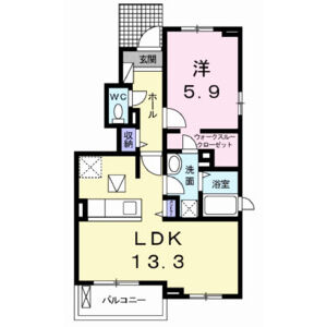 1LDK 間取り図