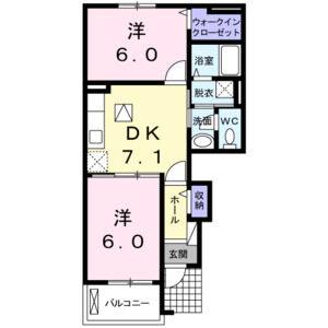 2DK 間取り図