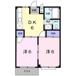 2DK 間取り図