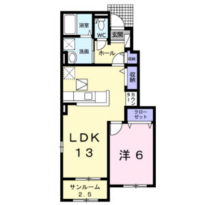 1LDK 間取り図
