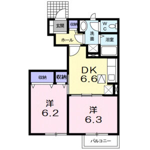 2DK 間取り図