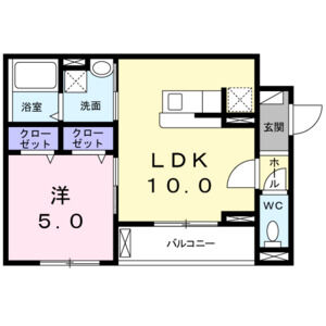 1LDK 間取り図